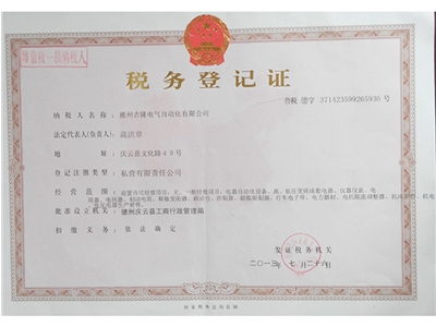 稅務(wù)登記證正本