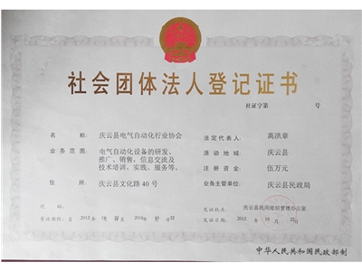 電氣自動化行業(yè)協(xié)會正本